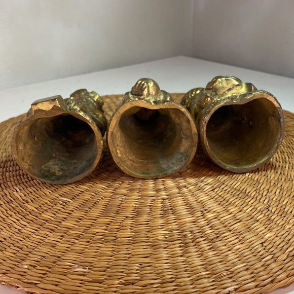 Vintage Lot of 3 Ornate Brass Metal Three Kings Wisemen Candle Holders Figural - Picture 6 of 9